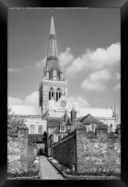 Chichester Cathedral West Sussex Mono Framed Print by Pearl Bucknall
