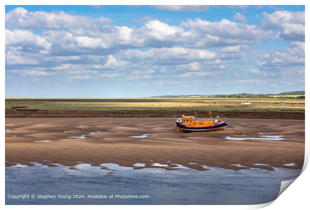 Wells-next-the-Sea Sand and Boat Print by Stephen Young