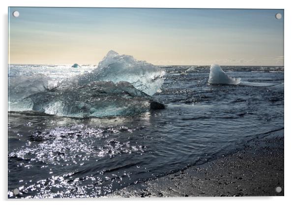Diamond Beach Iceland  Acrylic by kathy white
