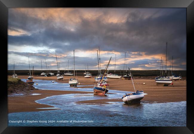 Wells-next-the-Sea Tidal Rest Framed Print by Stephen Young
