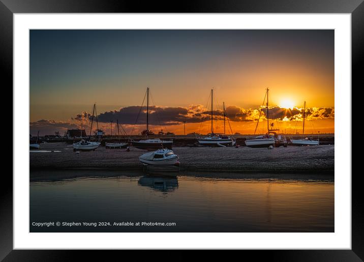 Serene Sunset Over Wells-next-the-Sea Framed Mounted Print by Stephen Young