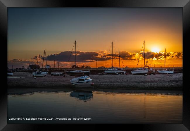 Serene Sunset Over Wells-next-the-Sea Framed Print by Stephen Young