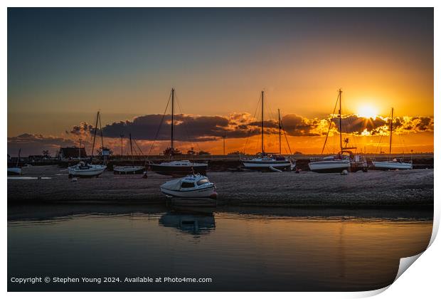 Serene Sunset Over Wells-next-the-Sea Print by Stephen Young