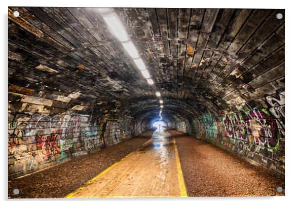 Rodney Street Tunnel In Edinburgh Acrylic by Artur Bogacki