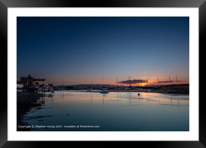 Wells-next-the-Sea Estuary Sunset Framed Mounted Print by Stephen Young