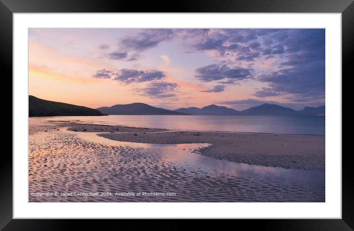 Isle of Harris Sunset Framed Mounted Print by Janet Carmichael