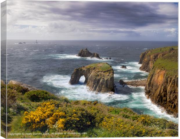Enys Dodnans Arch Seascape Canvas Print by Andy Durnin
