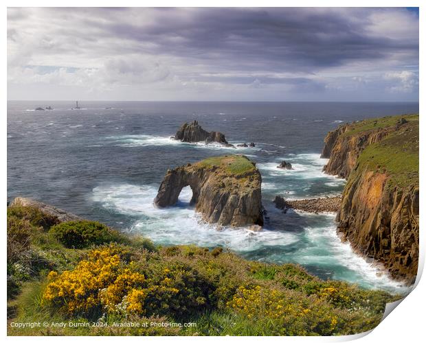 Enys Dodnans Arch Seascape Print by Andy Durnin