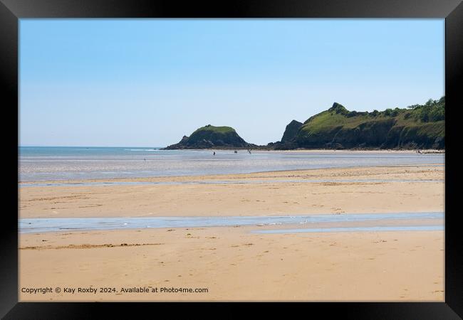 Monkstone Point in summer viewed from Saundersfoot Framed Print by Kay Roxby