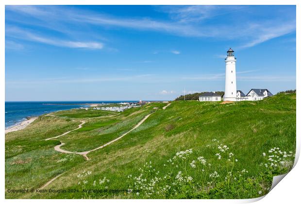 Hirtshals Lighthouse Print by Keith Douglas