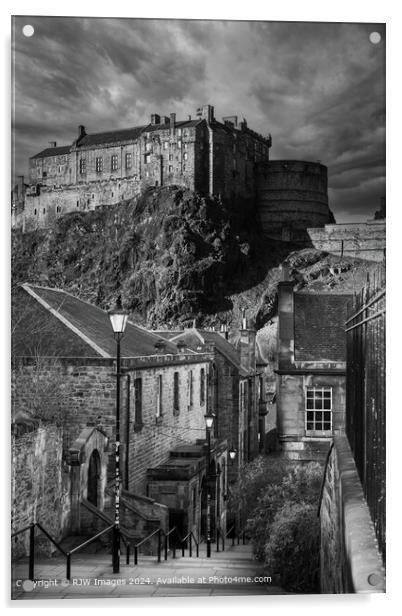 Edinburgh Castle from the Vennel Acrylic by RJW Images