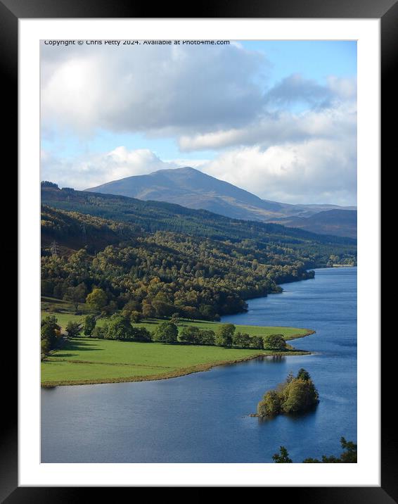 Queens View and Schiehallion Framed Mounted Print by Chris Petty