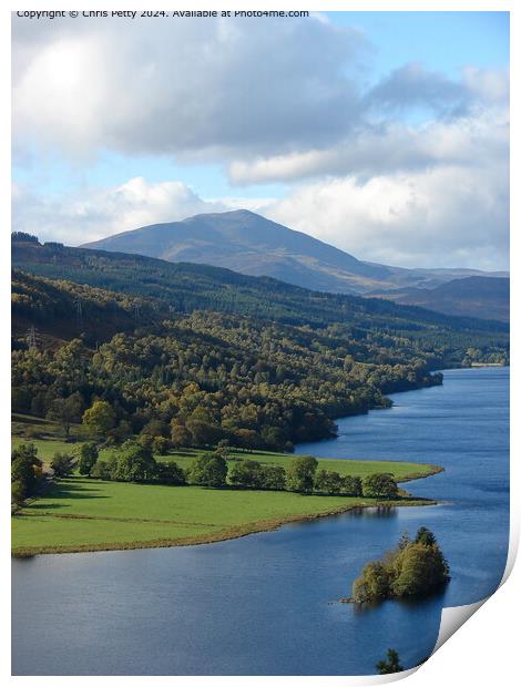 Queens View and Schiehallion Print by Chris Petty