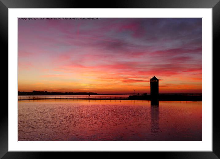Brightlingsea Beach Sunset Framed Mounted Print by Chris Petty
