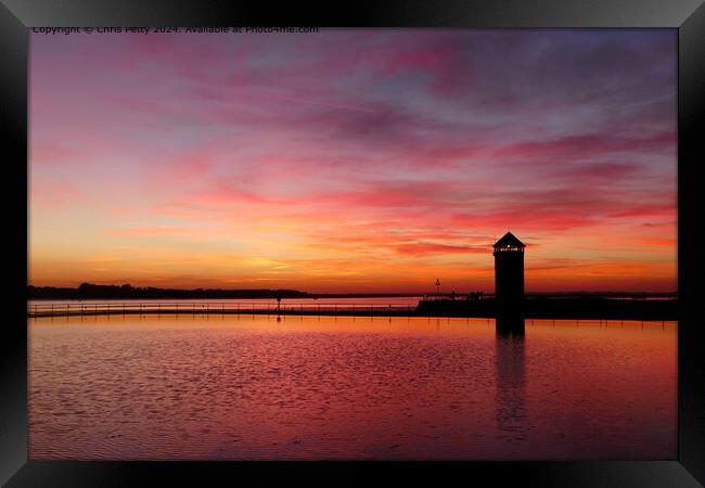 Brightlingsea Beach Sunset Framed Print by Chris Petty