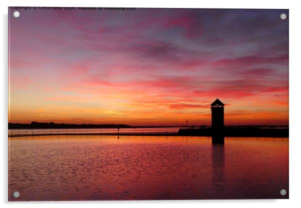 Brightlingsea Beach Sunset Acrylic by Chris Petty