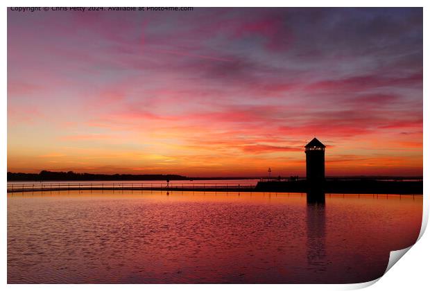 Brightlingsea Beach Sunset Print by Chris Petty