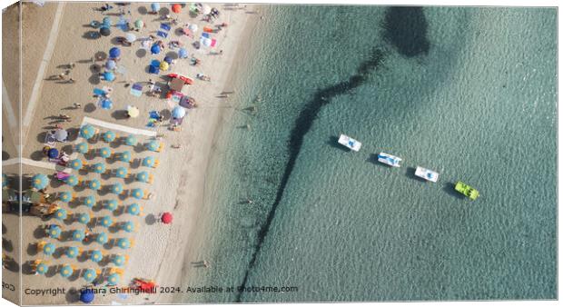 Fetovaia Beach Aerial View Canvas Print by Chiara Ghiringhelli 