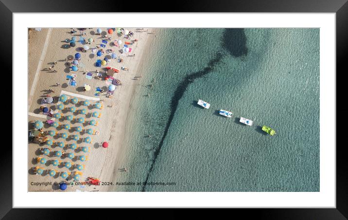 Fetovaia Beach Aerial View Framed Mounted Print by Chiara Ghiringhelli 