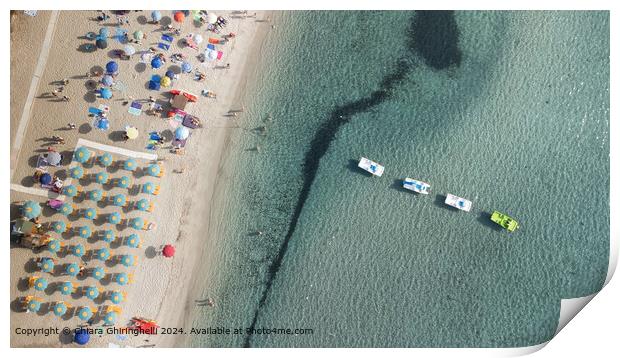 Fetovaia Beach Aerial View Print by Chiara Ghiringhelli 