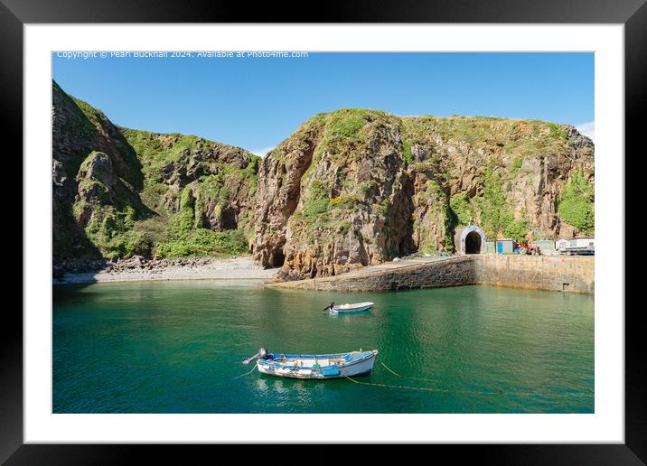 Creux Harbour Sark Channel Islands Framed Mounted Print by Pearl Bucknall