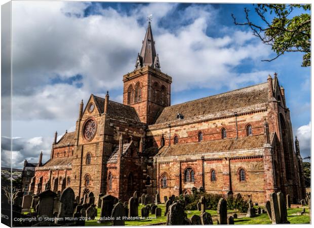 Kirkwall Cathedral Red Tower Canvas Print by Stephen Munn