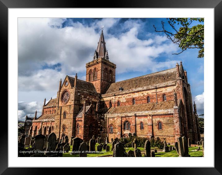 Kirkwall Cathedral Red Tower Framed Mounted Print by Stephen Munn