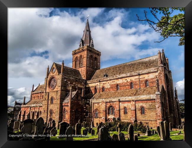Kirkwall Cathedral Red Tower Framed Print by Stephen Munn