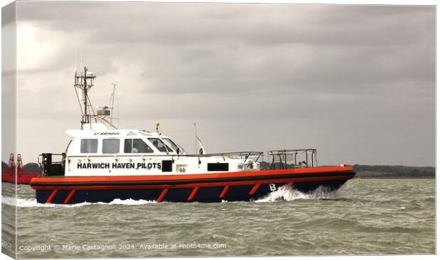 The Harwich Pilot Boat Canvas Print by Marie Castagnoli