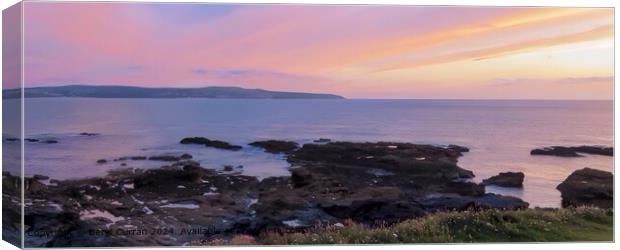 St Ives Bay Sunset. pano Canvas Print by Beryl Curran