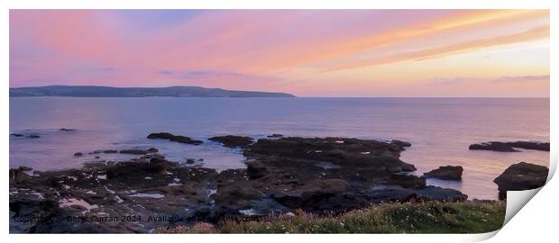 St Ives Bay Sunset. pano Print by Beryl Curran