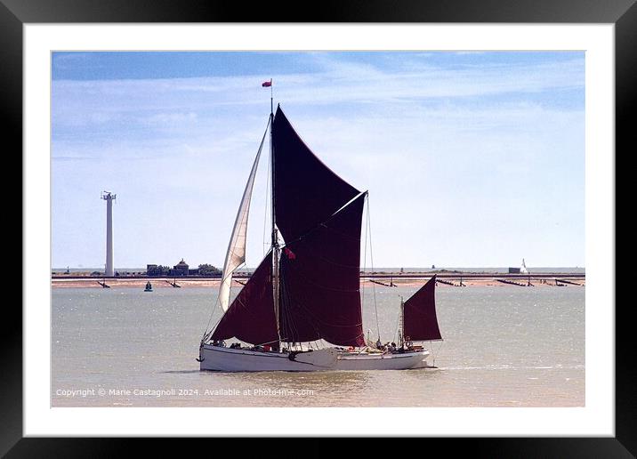  Thames Sailing Barge Framed Mounted Print by Marie Castagnoli