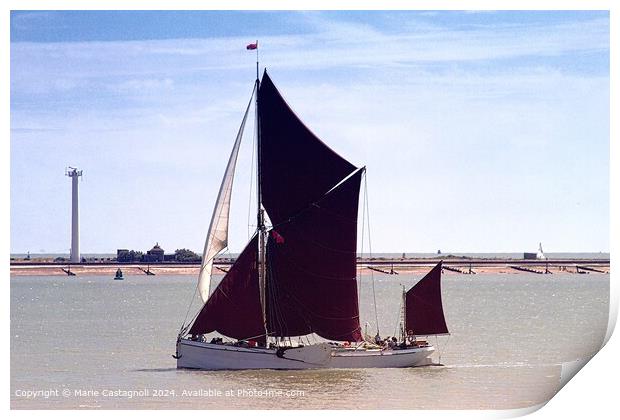  Thames Sailing Barge Print by Marie Castagnoli