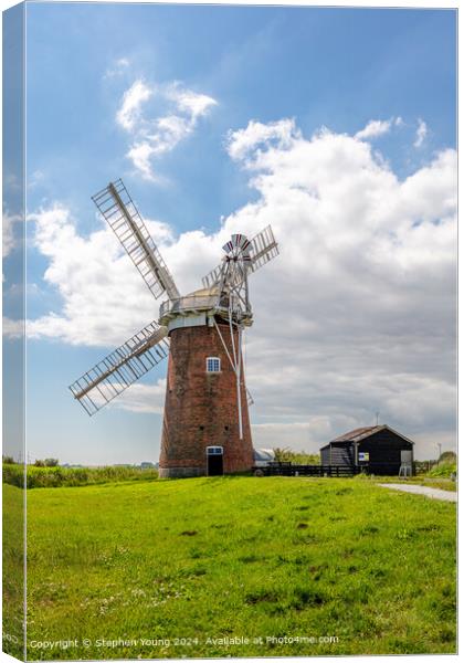Horsey Windpump Canvas Print by Stephen Young