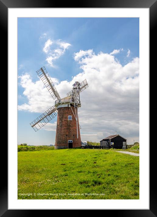 Horsey Windpump Framed Mounted Print by Stephen Young
