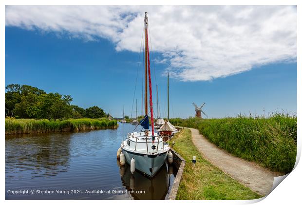 Norfolk Broads Landscape and Horsey Windpump Print by Stephen Young
