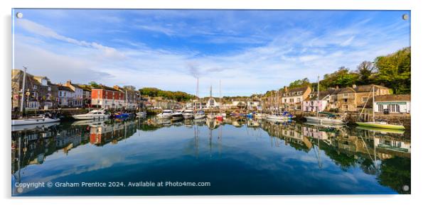 Padstow Harbour Morning and Reflections  Acrylic by Graham Prentice