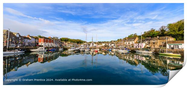 Padstow Harbour Morning and Reflections  Print by Graham Prentice