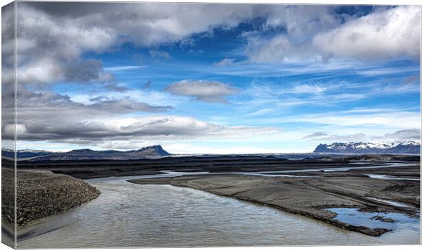 Iceland Sand Sea Beauty Canvas Print by kathy white