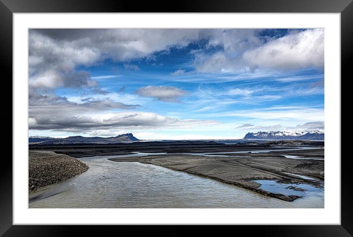 Iceland Sand Sea Beauty Framed Mounted Print by kathy white