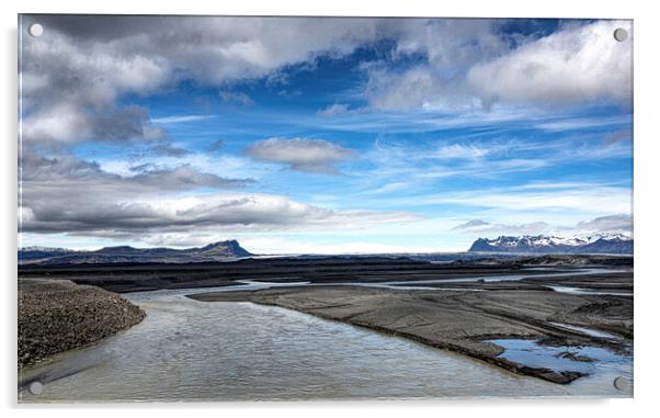 Iceland Sand Sea Beauty Acrylic by kathy white