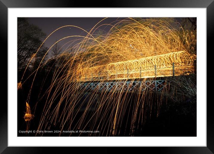 Fiery Bridge Abstract Art Framed Mounted Print by Chris Brown