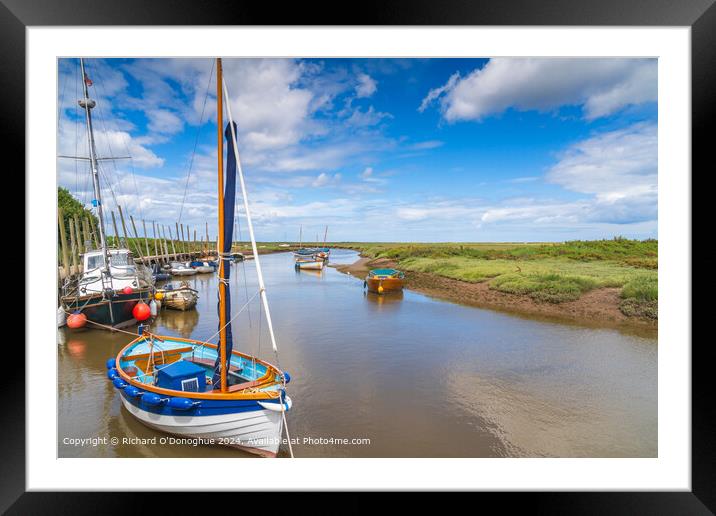 Serene scene with boats in Blakeney harbour Framed Mounted Print by Richard O'Donoghue