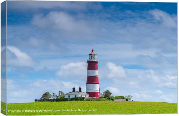 Happisburgh Lighthouse in Summer Canvas Print by Richard O'Donoghue