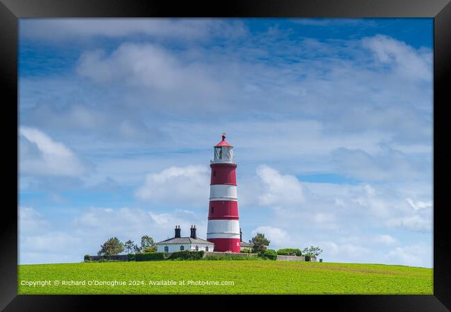 Happisburgh Lighthouse in Summer Framed Print by Richard O'Donoghue