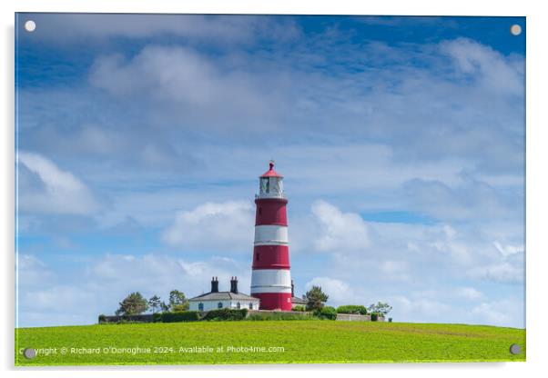 Happisburgh Lighthouse in Summer Acrylic by Richard O'Donoghue