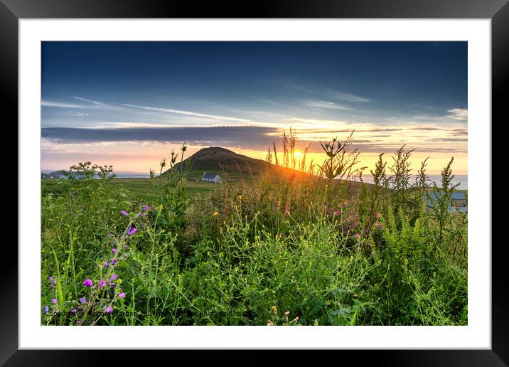 Golden Sky Sunset at Mwnt Cardigan Framed Mounted Print by Richard Morgan