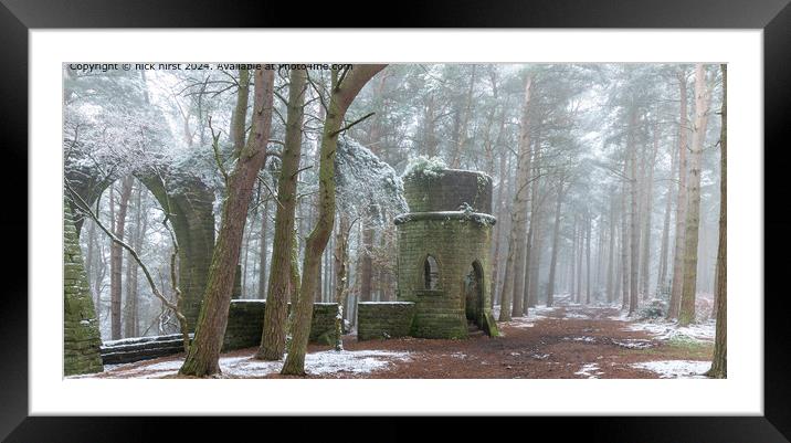 Cottingley Folly Winter Landscape Framed Mounted Print by nick hirst