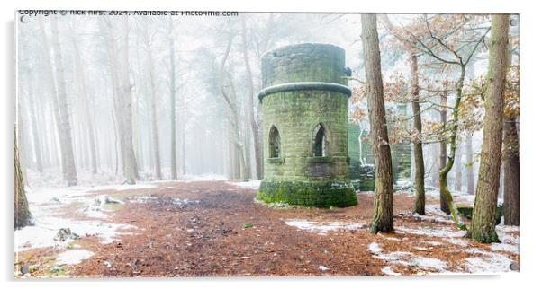 Misty Snow Folly in Cottingley Woods Acrylic by nick hirst