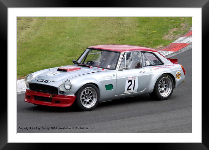 MG GT V8 Racing Framed Mounted Print by Ray Putley